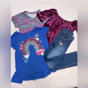 Girls shirt and pants bundle velvet embroidered sequins Old Navy Wonder Nation